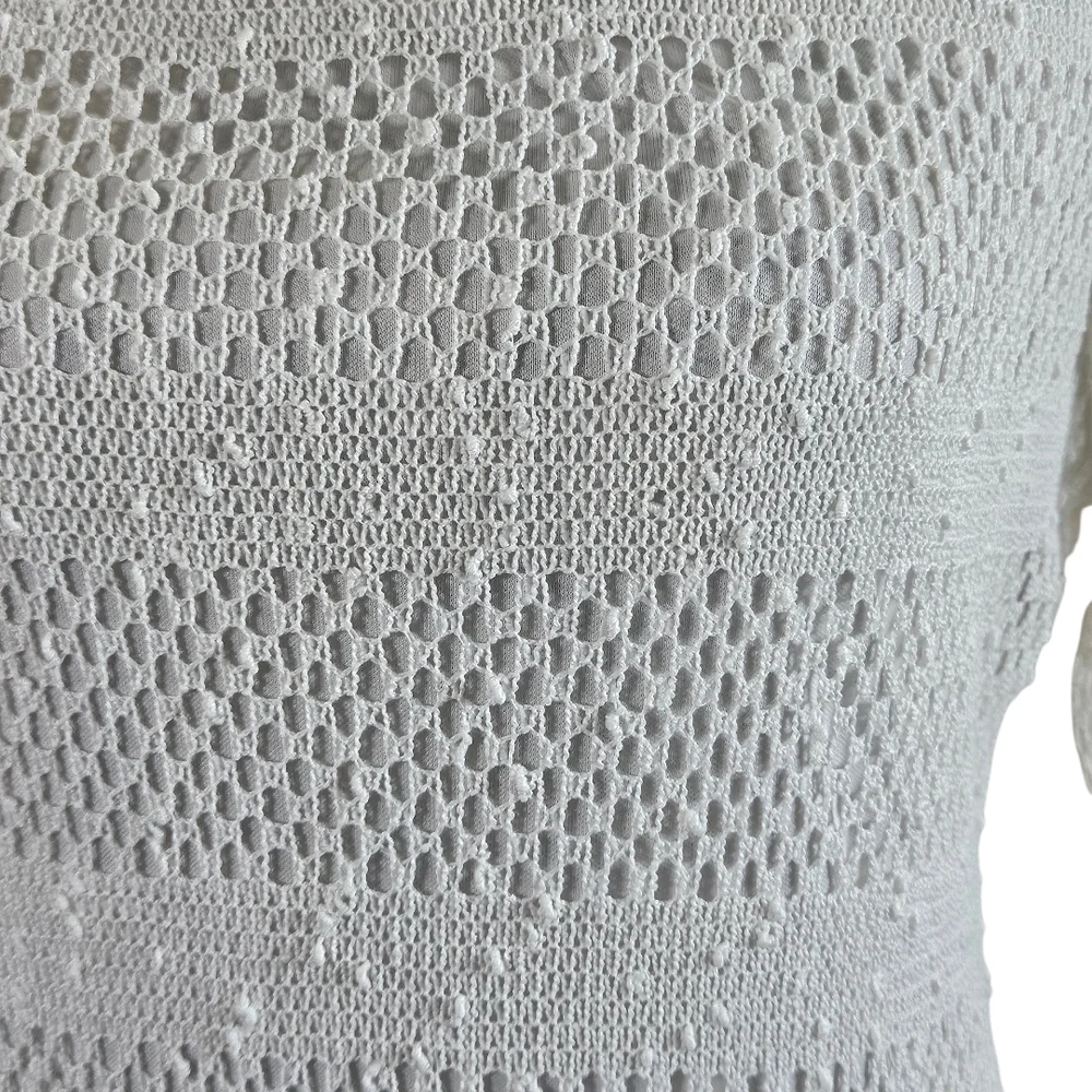 Cream Knit Midi Crochet Dress - Picture 5 of 8